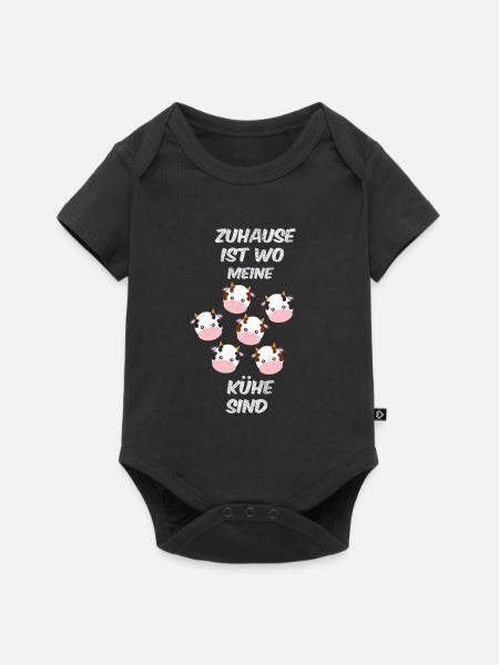 Kühe - Baby Premium Kurzarmbody - Schwarz