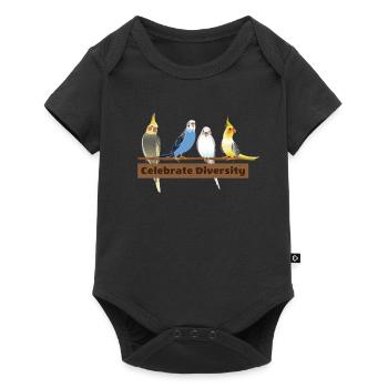 Geschenk für Wellensittichliebhaber | Lustig feiern - Baby Premium Kurzarmbody - Schwarz - Vorne