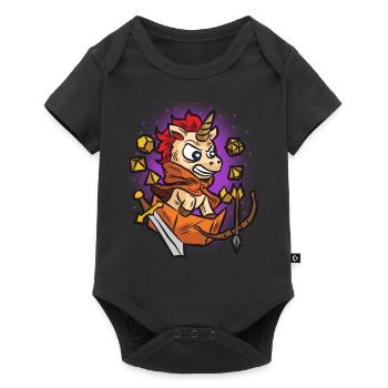 RPG UNICORN nerd role playing board game humor - Baby Premium short-sleeve bodysuit - black - Front