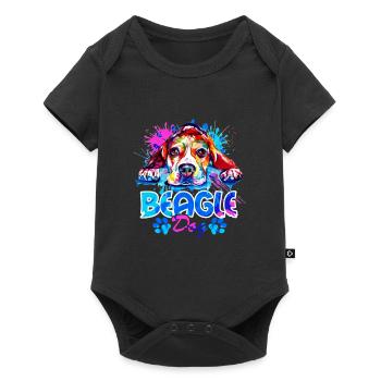 Beagle Dog Colorful - Baby Premium short-sleeve bodysuit - black - Front