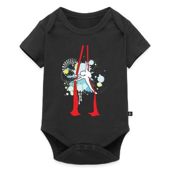Aerial silk yoga acrobatics aerial gymnastics - Baby Premium short-sleeve bodysuit - black - Front