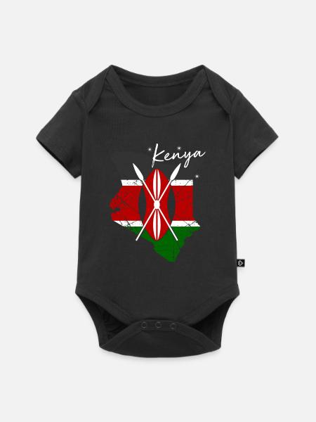 Kenia - Premium kortærmet baby-body  - sort