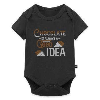 Schokolade - Baby Premium Kurzarmbody - Schwarz - Vorne