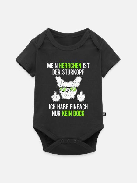 Frenchie Herrchen Sturkopf Französische Bulldogge - Baby Premium Kurzarmbody - Schwarz