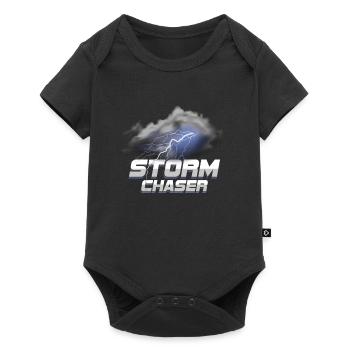 Cadeau de condition météo chassant la tempête géographique - Body à manches courtes Premium Bébé - noir - Devant