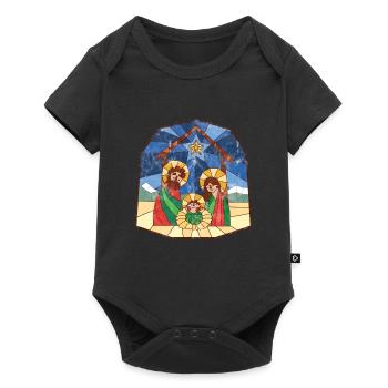 Nativité naissance de Jésus-Christ cadeau de Noël - Body à manches courtes Premium Bébé - noir - Devant