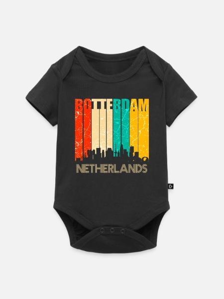 Rotterdam - Baby Premium Kurzarmbody - Schwarz