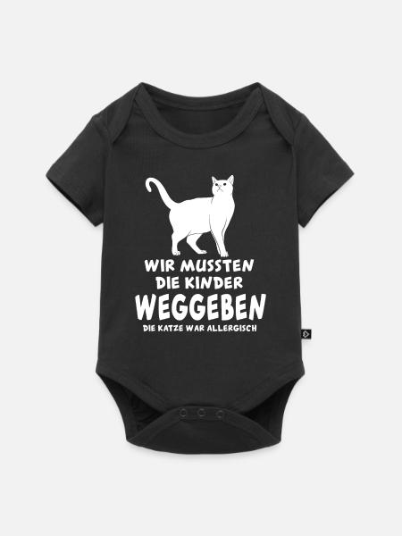 Katze lustig - Baby Premium Kurzarmbody - Schwarz