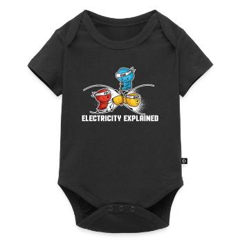Electricity Explained Physik | Funny Lehrer Nerd - Baby Premium Kurzarmbody - Schwarz - Vorne