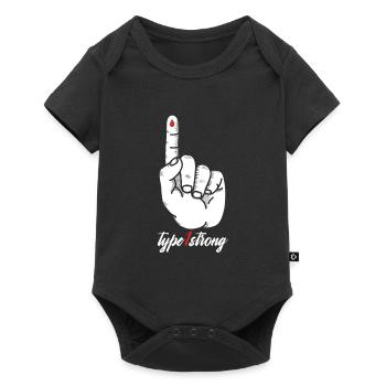 Type 1 Strong Blood Type Finger Blood Gift - Baby Premium short-sleeve bodysuit - black - Front