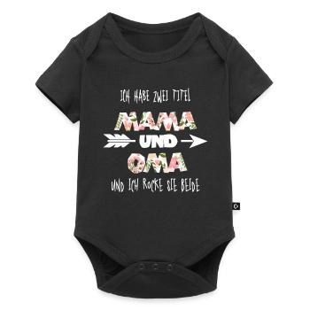 Mama und Oma - Baby Premium Kurzarmbody - Schwarz - Vorne