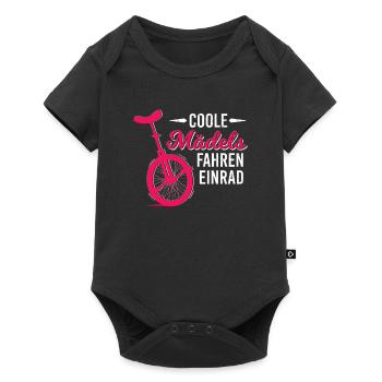 Coole Mädchen Fahren Einrad Einradfahrer Zirkus - Baby Premium Kurzarmbody - Schwarz - Vorne