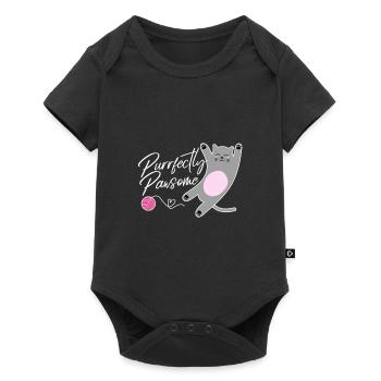Conception de chat Pansome - Body à manches courtes Premium Bébé - noir - Devant
