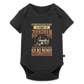 Modelleisenbahn Modellbauer Modelleisenbahner - Baby Premium Kurzarmbody - Schwarz - Vorne