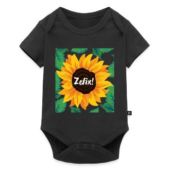 Zefix Sonnenblume - Baby Premium Kurzarmbody - Schwarz - Vorne