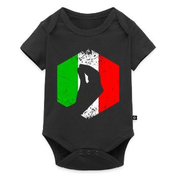 Drapeau italien avec un geste typique de la main - Body à manches courtes Premium Bébé - noir - Devant