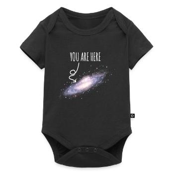 Vous êtes ici galaxie astronomie planète univers - Body à manches courtes Premium Bébé - noir - Devant