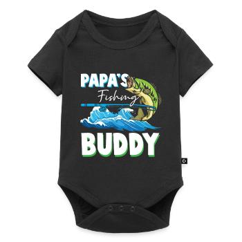 Father and son fly fishing buddy child - Baby Premium short-sleeve bodysuit - black - Front