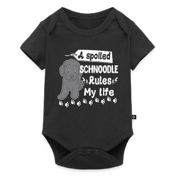 Un schnoodle gâté gouverne ma vie - Body à manches courtes Premium Bébé - noir - Devant