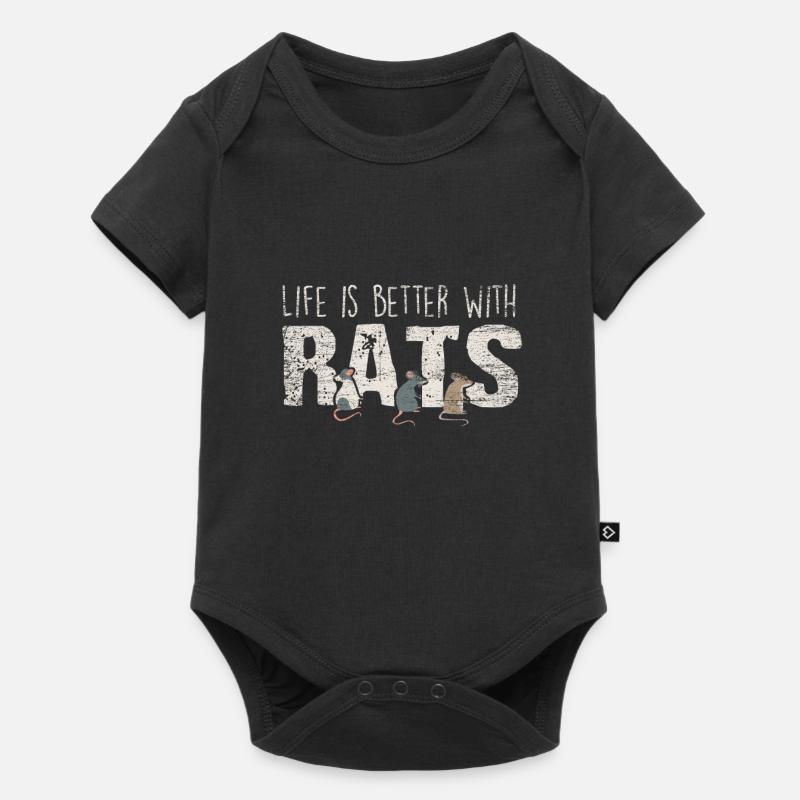 Ratte - Baby Premium Kurzarmbody - Schwarz