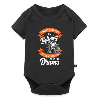 Drums drummer drummer gift - Baby Premium short-sleeve bodysuit - black - Front