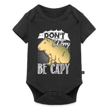 Capybara Don't Worry Be Capy - Baby Premium short-sleeve bodysuit - black - Front