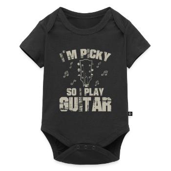 Guitare, jouer, guitare, guitariste, cadeau, bande - Body à manches courtes Premium Bébé - noir - Devant