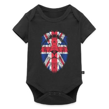 UK Royaume-Uni drapeau de Grande-Bretagne - Body à manches courtes Premium Bébé - noir - Devant