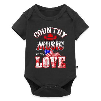 Country music western rodeo cowboy USA - Baby Premium short-sleeve bodysuit - black - Front