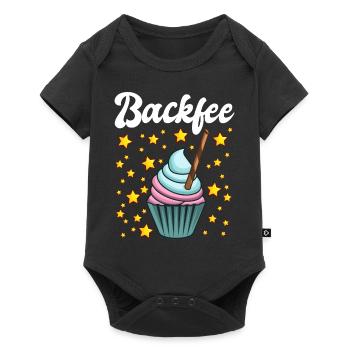 Backfee Hobbybäcker Bäckerin Backen Cupcake Muffin - Baby Premium Kurzarmbody - Schwarz - Vorne