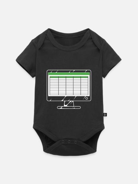 Computer mit Tabellenkalkulation - Baby Premium Kurzarmbody - Schwarz