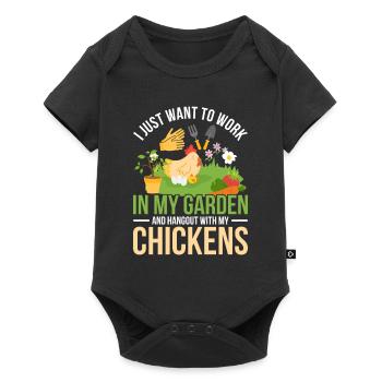 Poulet Jardin - Body à manches courtes Premium Bébé - noir - Devant