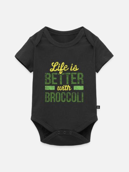Brokkoli - Baby Premium Kurzarmbody - Schwarz