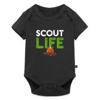 feu de camp scout - Body à manches courtes Premium Bébé - noir - Devant