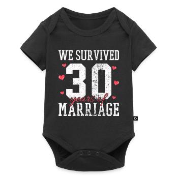 30e anniversaire de mariage - Body à manches courtes Premium Bébé - noir - Devant