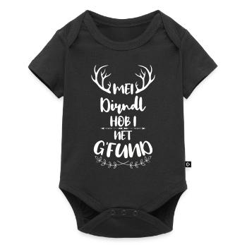 Mei Dirndl is in da Wäsch Dirndl Ersatz Wiesn - Baby Premium Kurzarmbody - Schwarz - Vorne