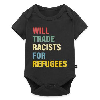 Will Trade Racists For Refugees - Baby Premium short-sleeve bodysuit - black - Front