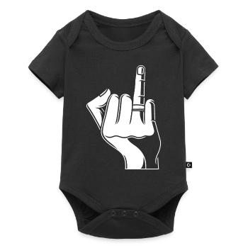 Hand with wedding ring, wedding ring finger engaged - Baby Premium short-sleeve bodysuit - black - Front