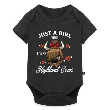 Juste une fille qui aime les vaches Highland Bovins Highland - Body à manches courtes Premium Bébé - noir - Devant