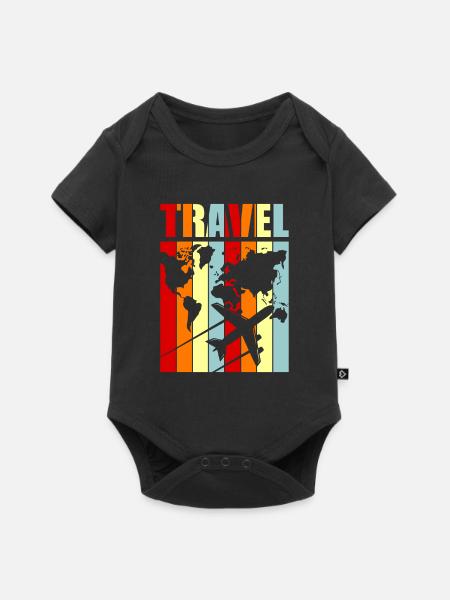 Reise - Baby Premium Kurzarmbody - Schwarz
