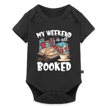 My Weekend Is All Booked Funny Book Lover - Baby Premium short-sleeve bodysuit - black - Front
