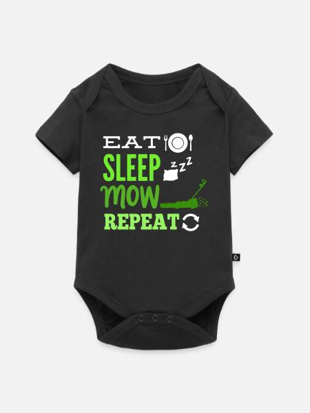 Rasenmähen Rasenmäher - Baby Premium Kurzarmbody - Schwarz