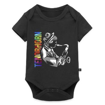 Tenorhorn Geschenk - Baby Premium Kurzarmbody - Schwarz - Vorne