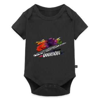 Querflöte Orchester Jazz Geschenk - Baby Premium Kurzarmbody - Schwarz - Vorne