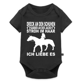 Reiten Reiterrinnen Reitsport Reitverein Reiter - Baby Premium Kurzarmbody - Schwarz - Vorne