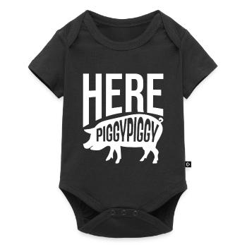Awesome Animal Pigs Design Quote Here Piggy Piggy - Baby Premium short-sleeve bodysuit - black - Front