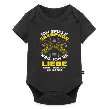 Saxophon Liebe - Baby Premium Kurzarmbody - Schwarz - Vorne