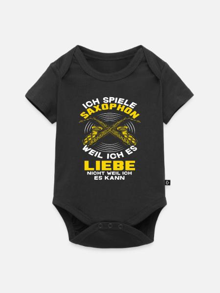 Saxophon Liebe - Baby Premium Kurzarmbody - Schwarz