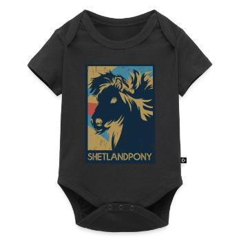 poney Shetland - Body à manches courtes Premium Bébé - noir - Devant