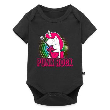 Punk music unicorn girl punk rock anarchy - Baby Premium short-sleeve bodysuit - black - Front